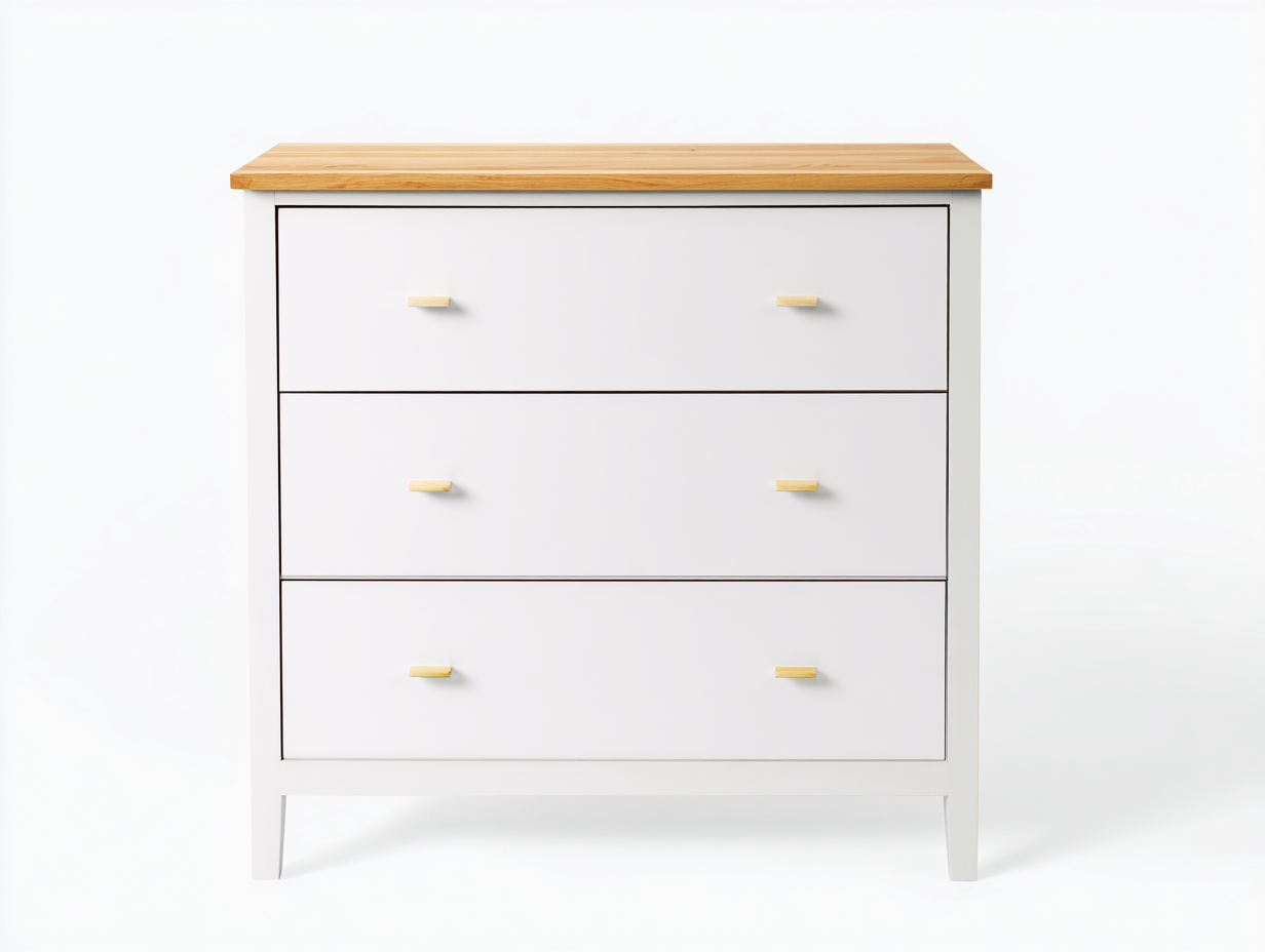 Kommode mit Schubladen Holz 85x40x85 cm - Weiß-Eiche - Modernes Design geeignet für Schlafzimmer-Sofagetbase