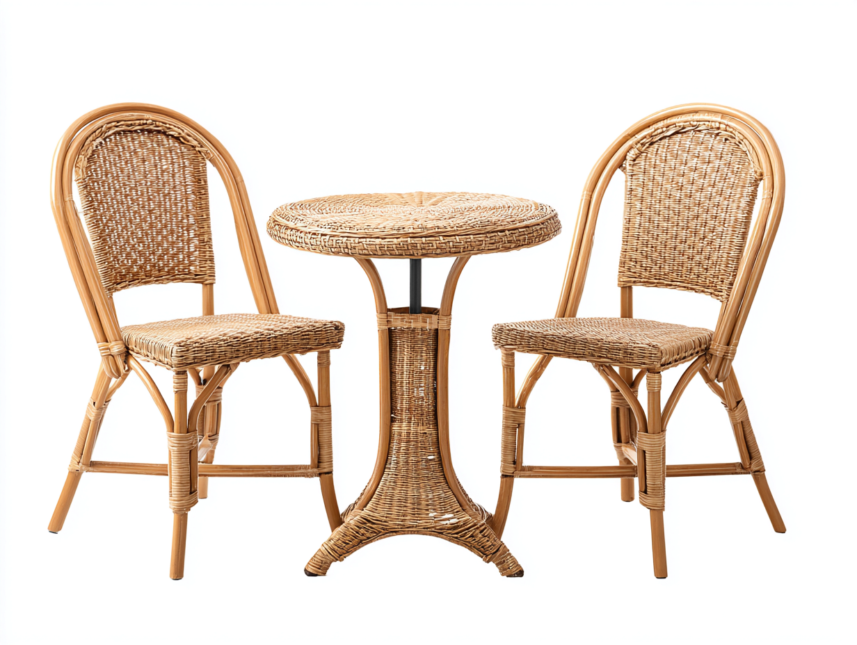 Garten Lounge Set Rattan 3-teilig 60x60x72 cm - Natur - Klassisches Design für Garten Terrasse Balkon-Sofagetbase