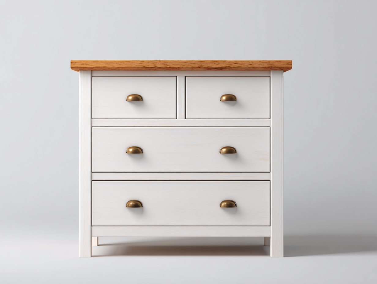 Kommode mit Schubladen Holz 90x40x85 cm - Weiß-Eiche - Modernes Design geeignet für Schlafzimmer-Sofagetbase