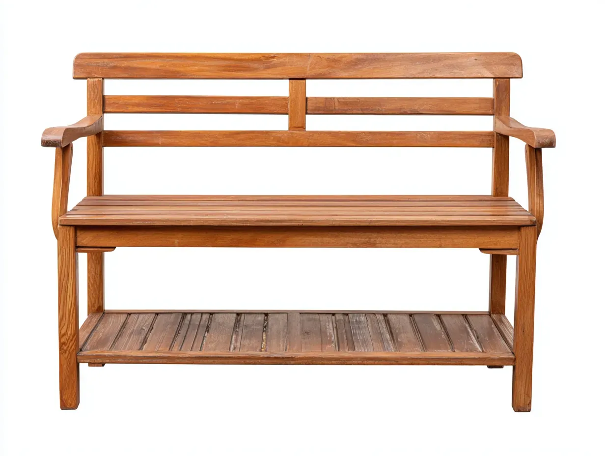 Banc de jardin - bois massif - 132x60x92 cm - marron - style fonctionnel-Roommyhome