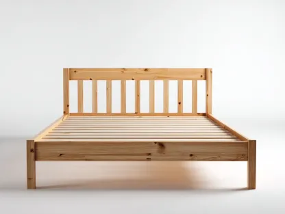Lit double - bois massif - 203x163x96 cm - brun clair - style naturel scandinave-Roommyhome