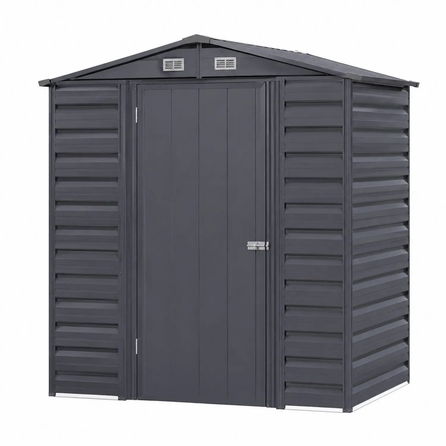 Casetta da Giardino in Acciaio Grigio Scuro 213x130x185 cm-Veltidorin