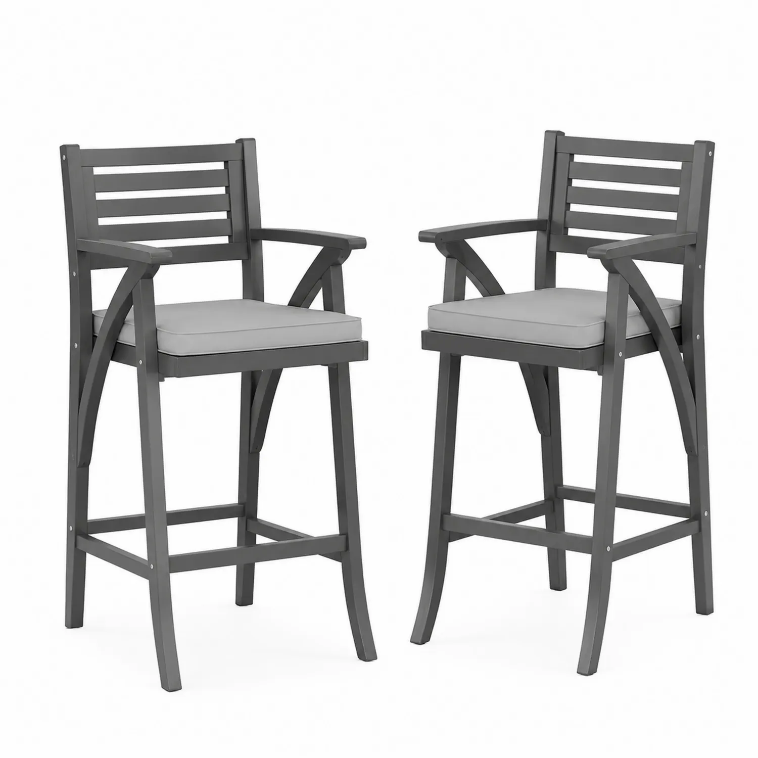 Set di due sgabelli da bar in legno con cuscino-Veltidorin