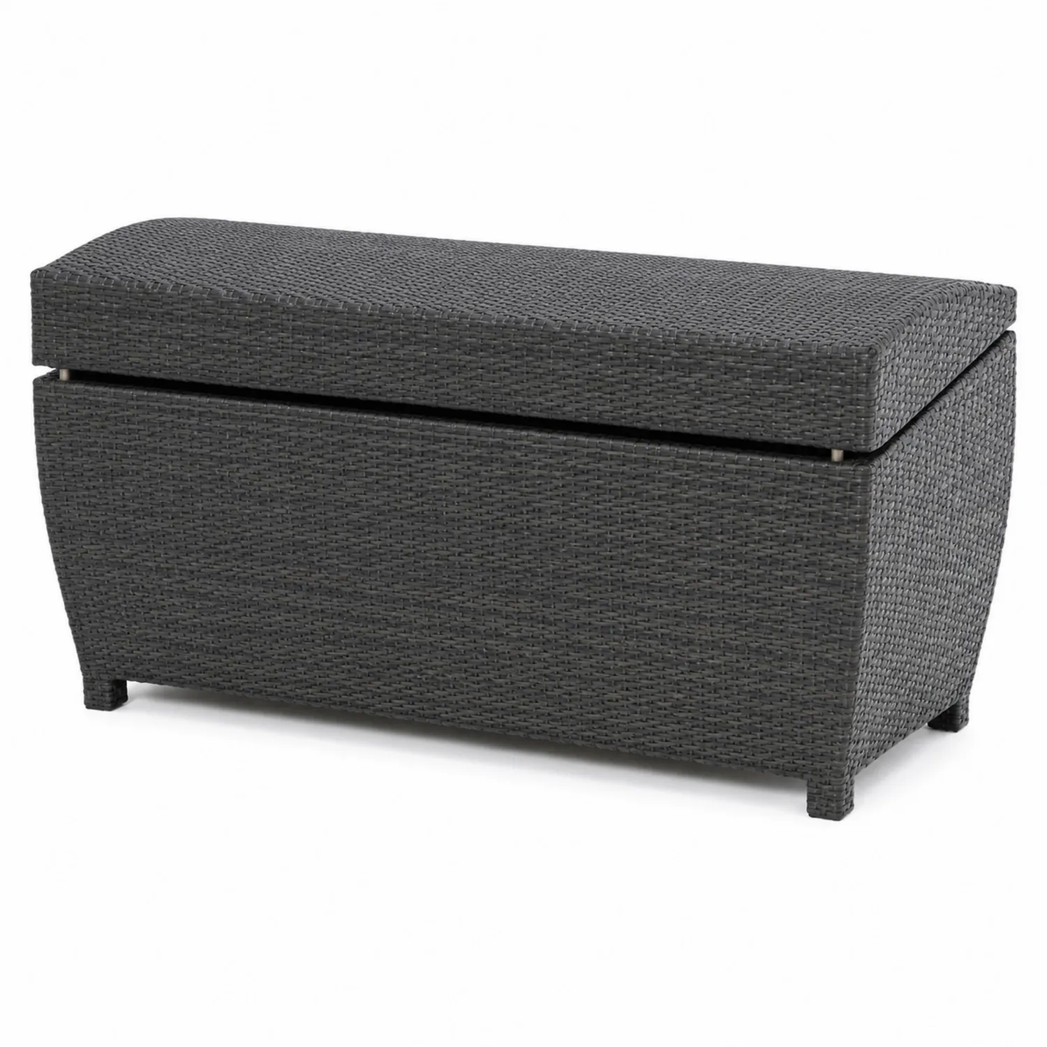 Contenitore rettangolare in rattan sintetico grigio-Veltidorin