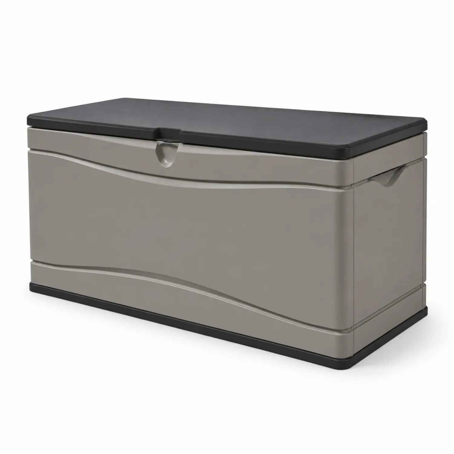 Contenitore in plastica grigio con coperchio nero 115x45x55 cm-Veltidorin