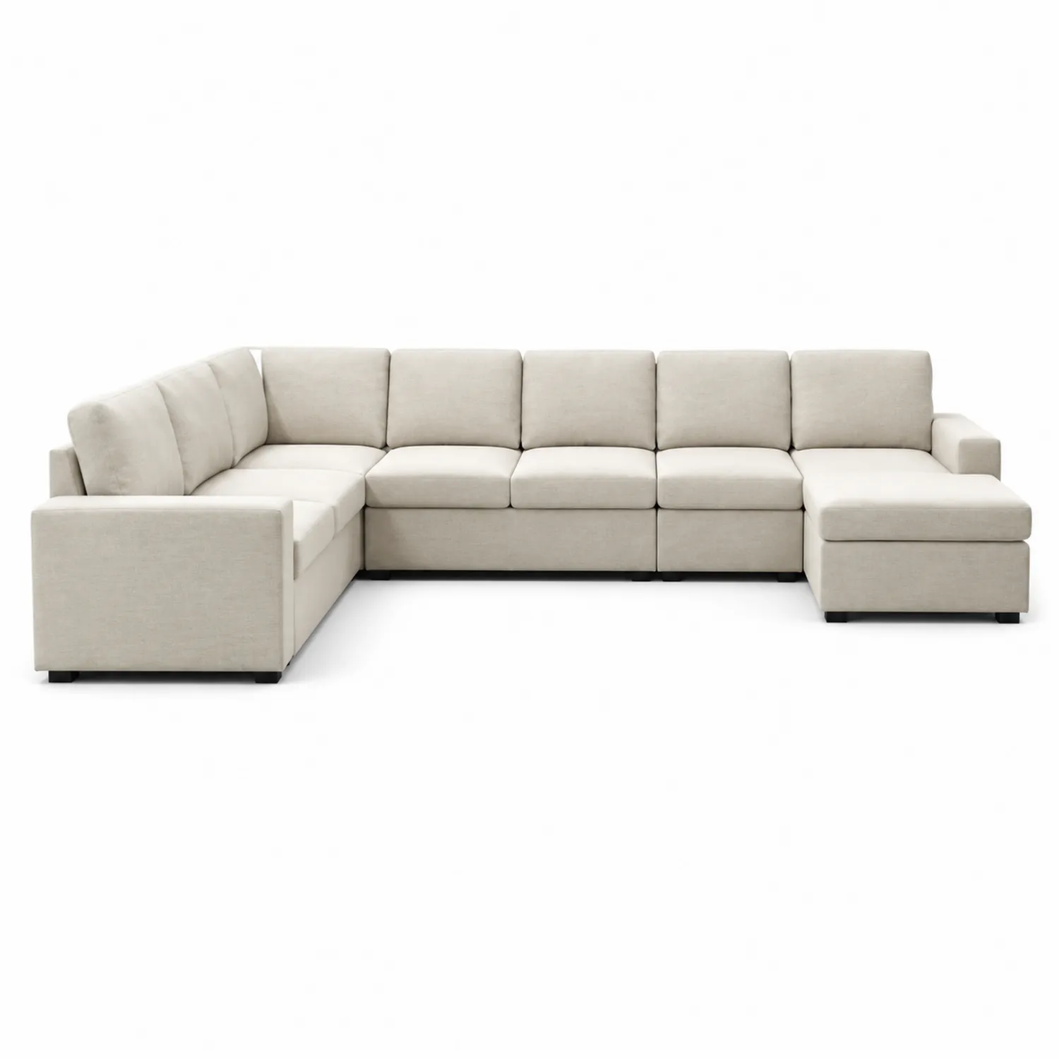 Divano angolare modulare in tessuto poliestere beige-Veltidorin