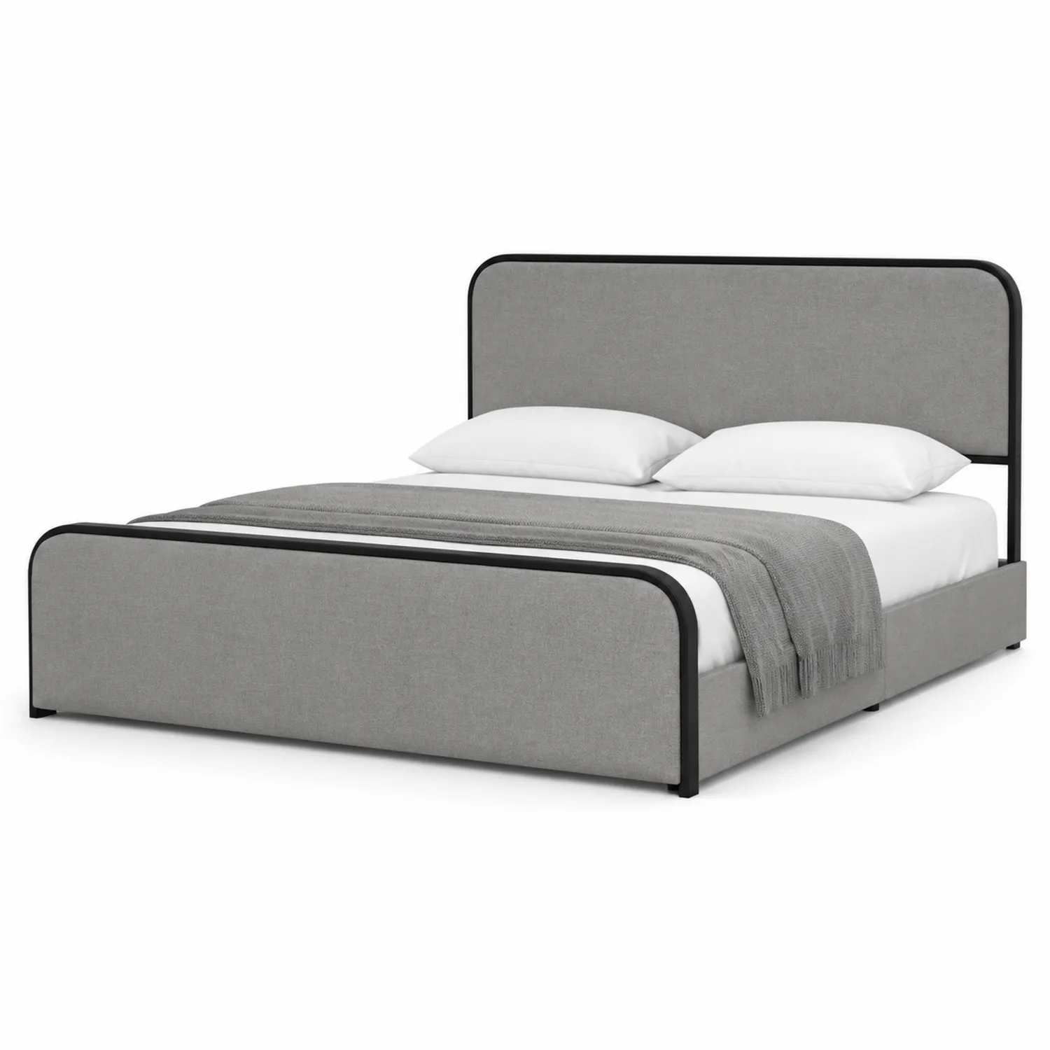 Letto matrimoniale in tessuto con struttura in acciaio-Veltidorin