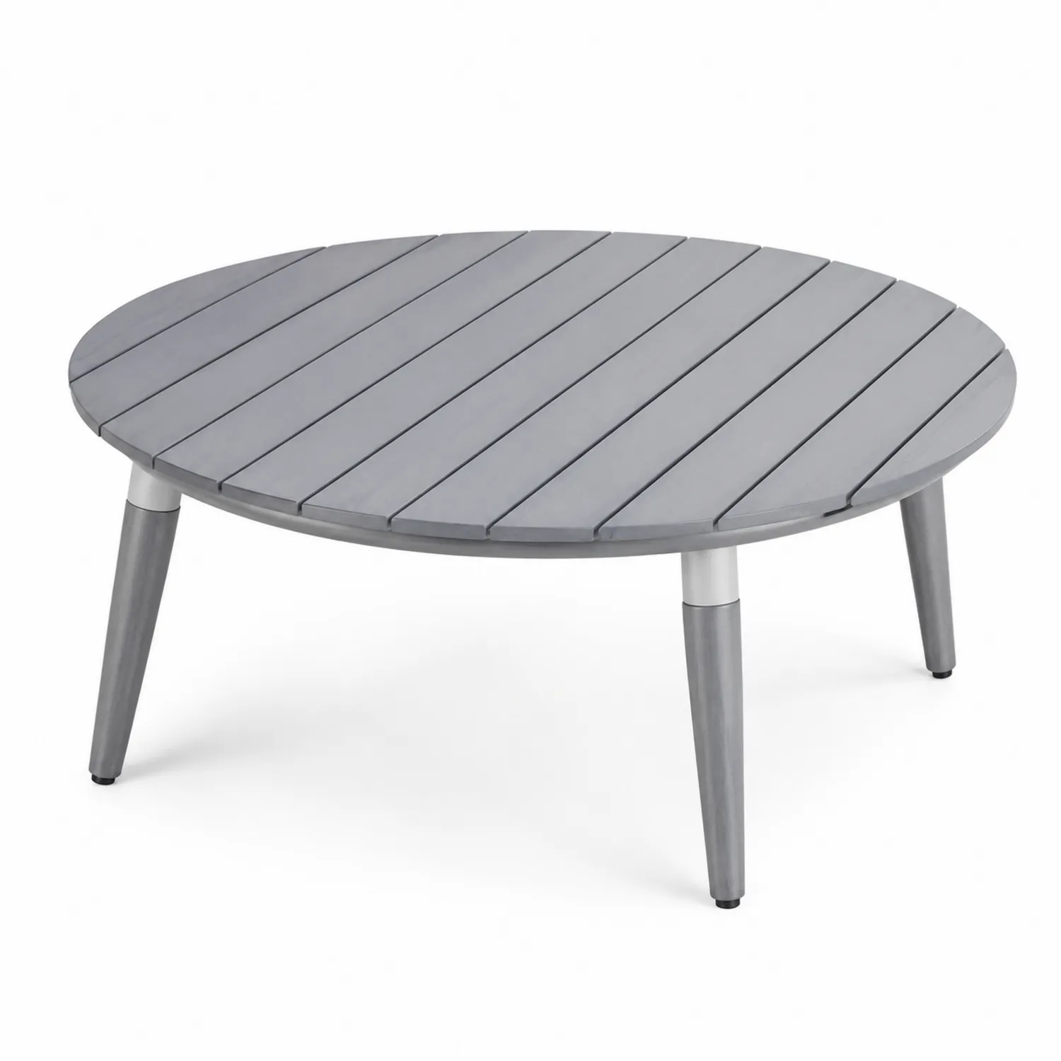 Tavolino da caffè rotondo in alluminio grigio-Veltidorin