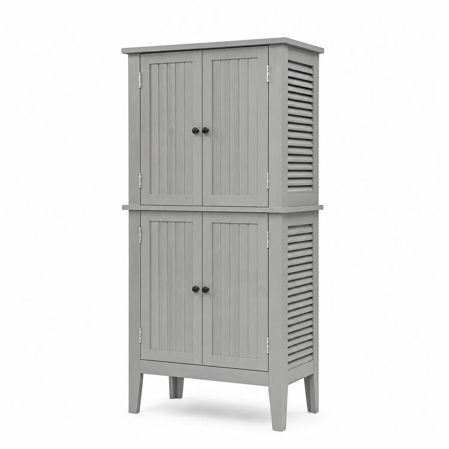 Armadio in Legno Grigio con Doppia Anta 180x65x40 cm-Veltidorin