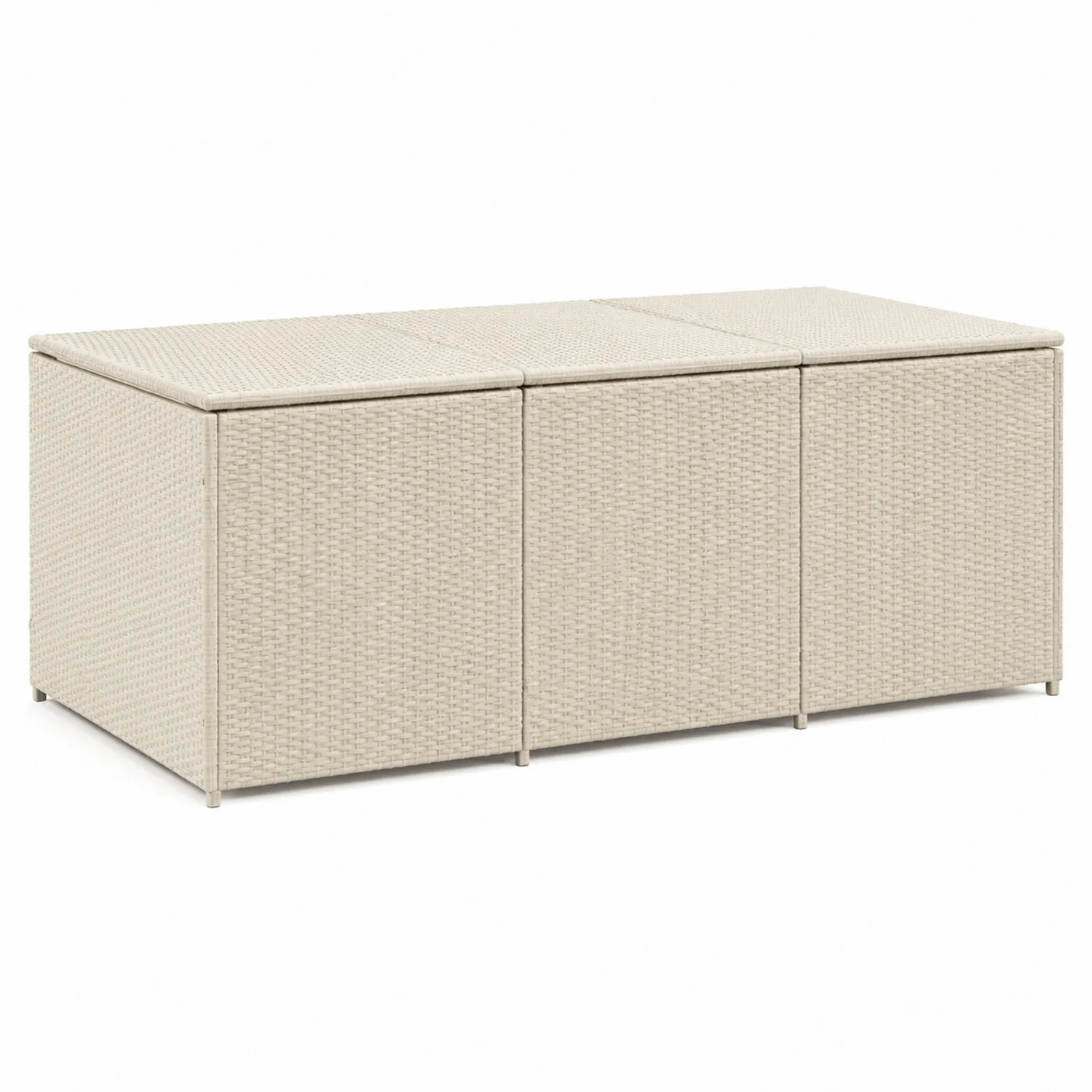 Cassapanca in polyrattan beige 120x50x60 cm-Veltidorin