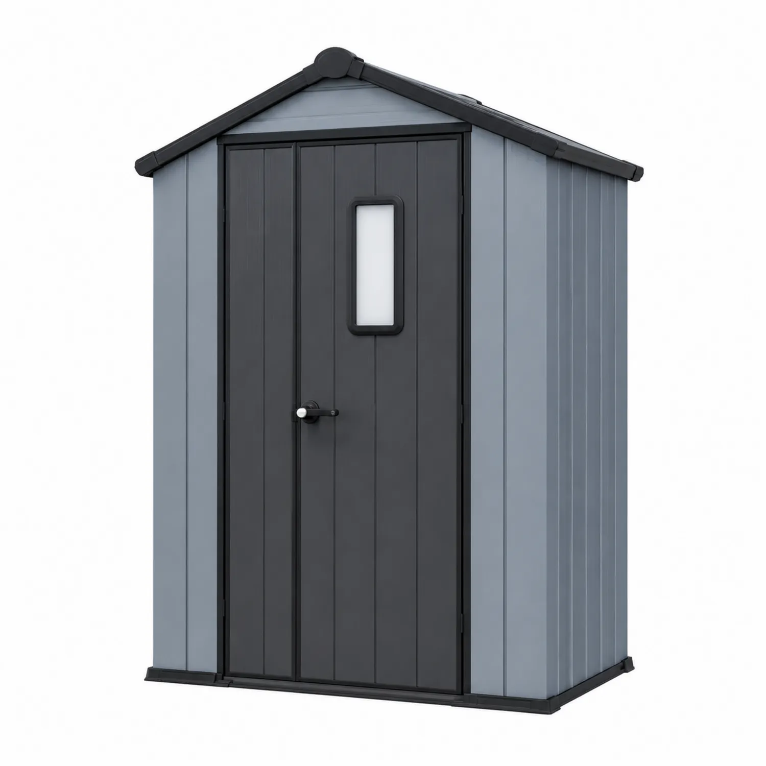 Capanno da giardino in plastica Grigio/Nero 185x152x226 cm-Veltidorin