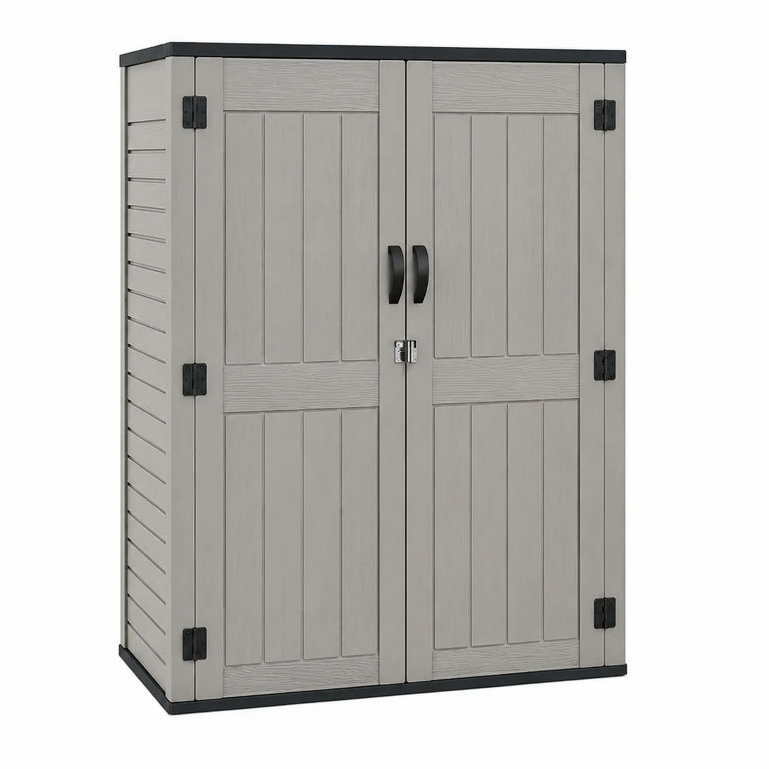 Armadio in Resina con Ante Doppie Grigio 65x45x90 cm-Veltidorin