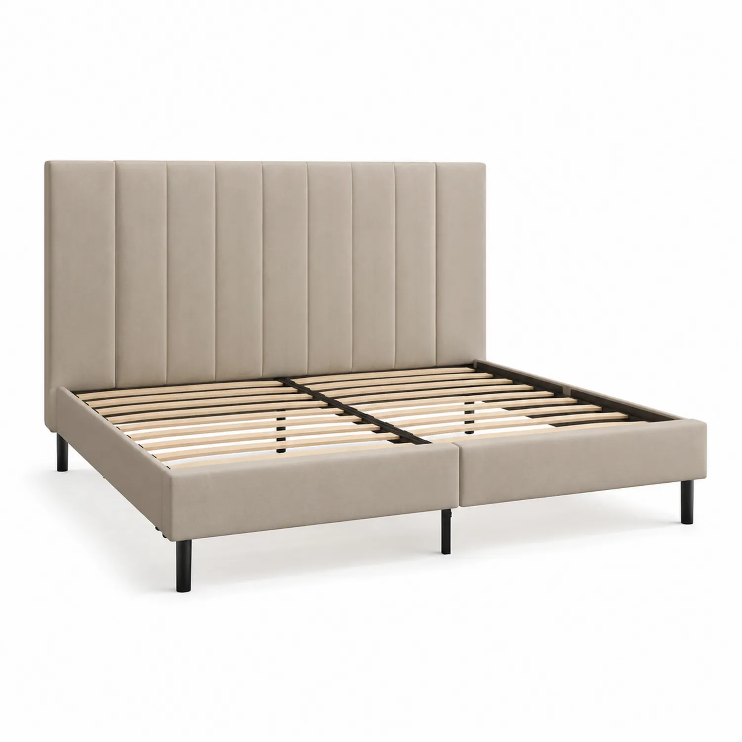 Letto matrimoniale in ecopelle con struttura in metallo 160x200 cm-Veltidorin
