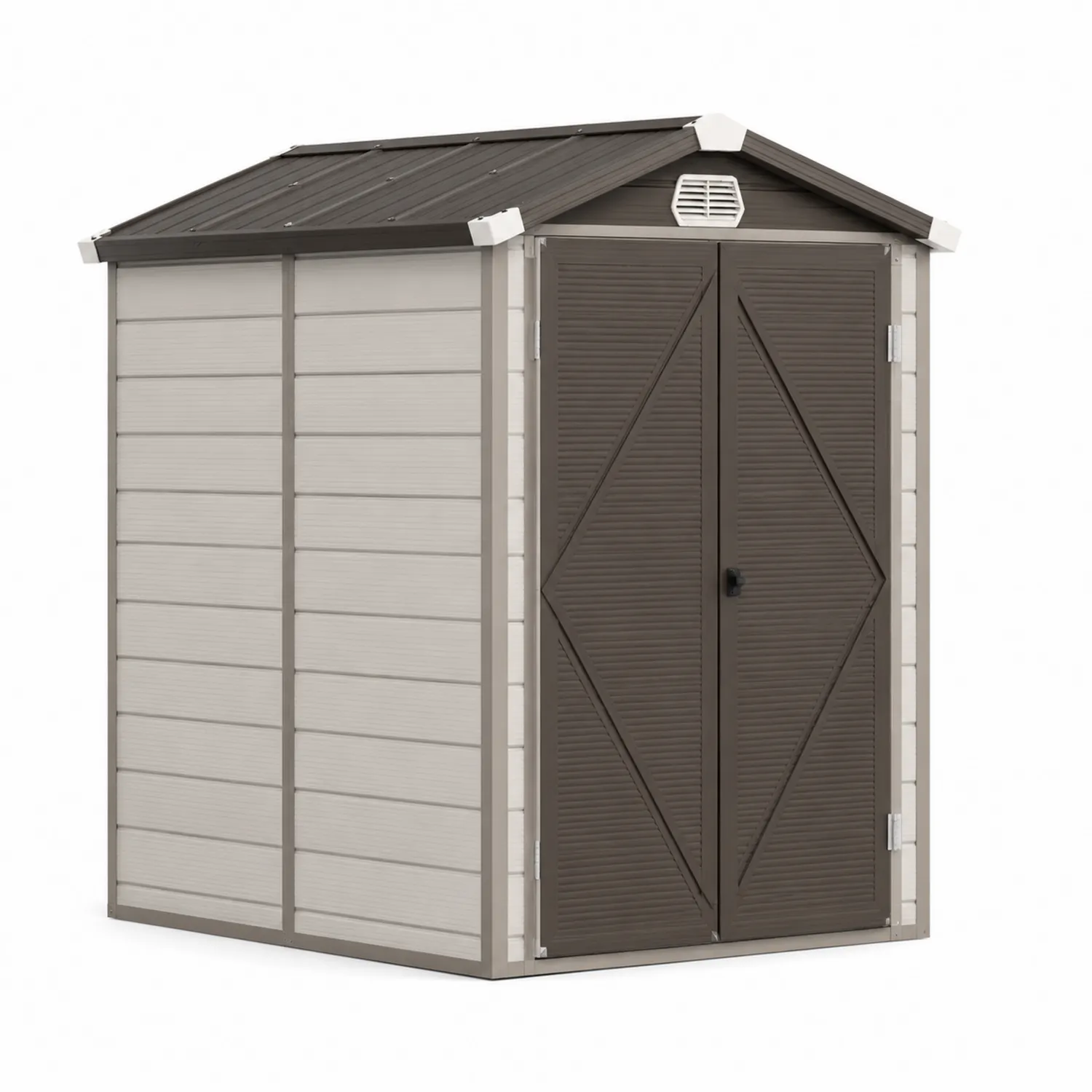 Capanno in polipropilene 185x152 cm con porta doppia grigio/marrone-Veltidorin