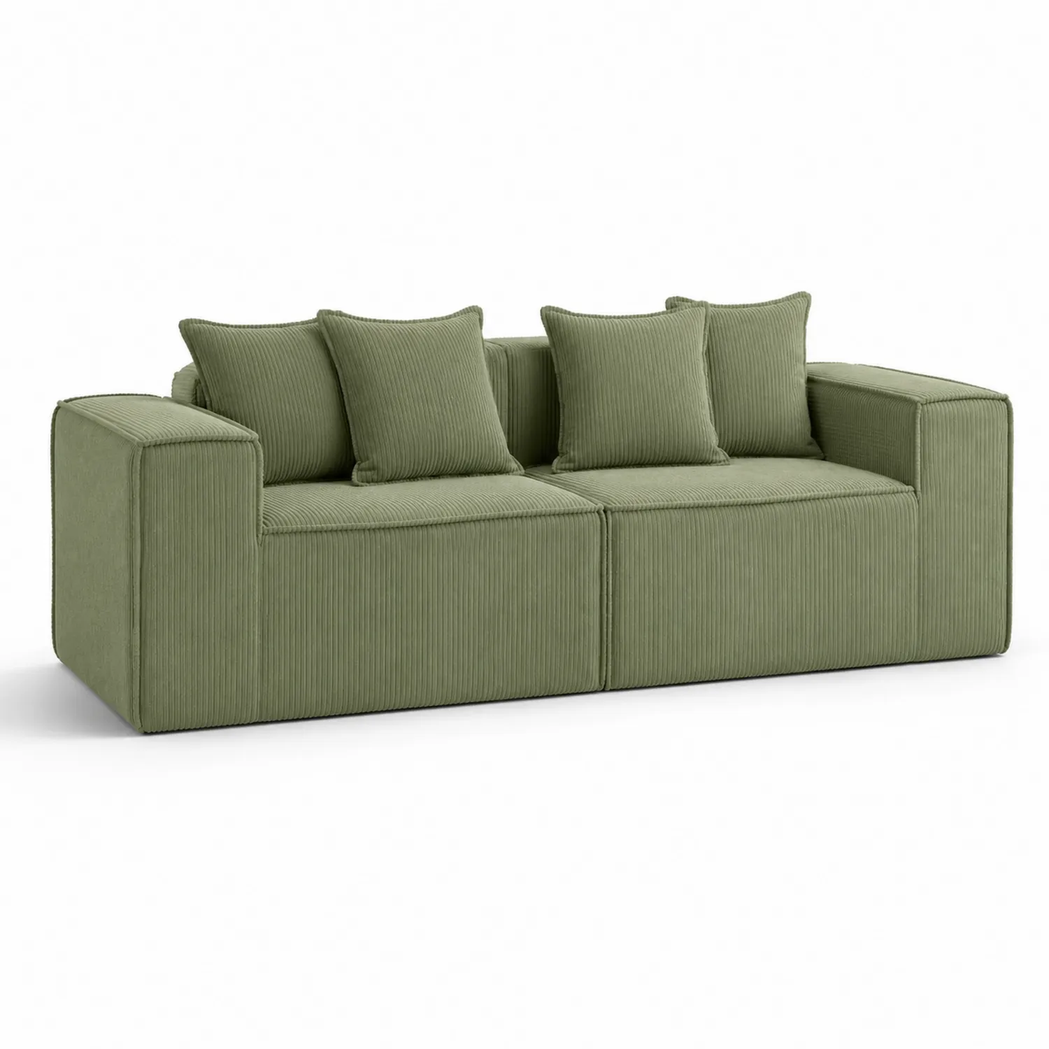 Divano modulare in velluto Verde 210x90x85 cm-Veltidorin