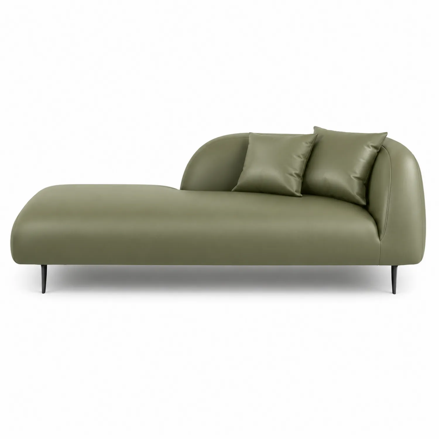 Chaise longue in pelle sintetica verde oliva-Veltidorin