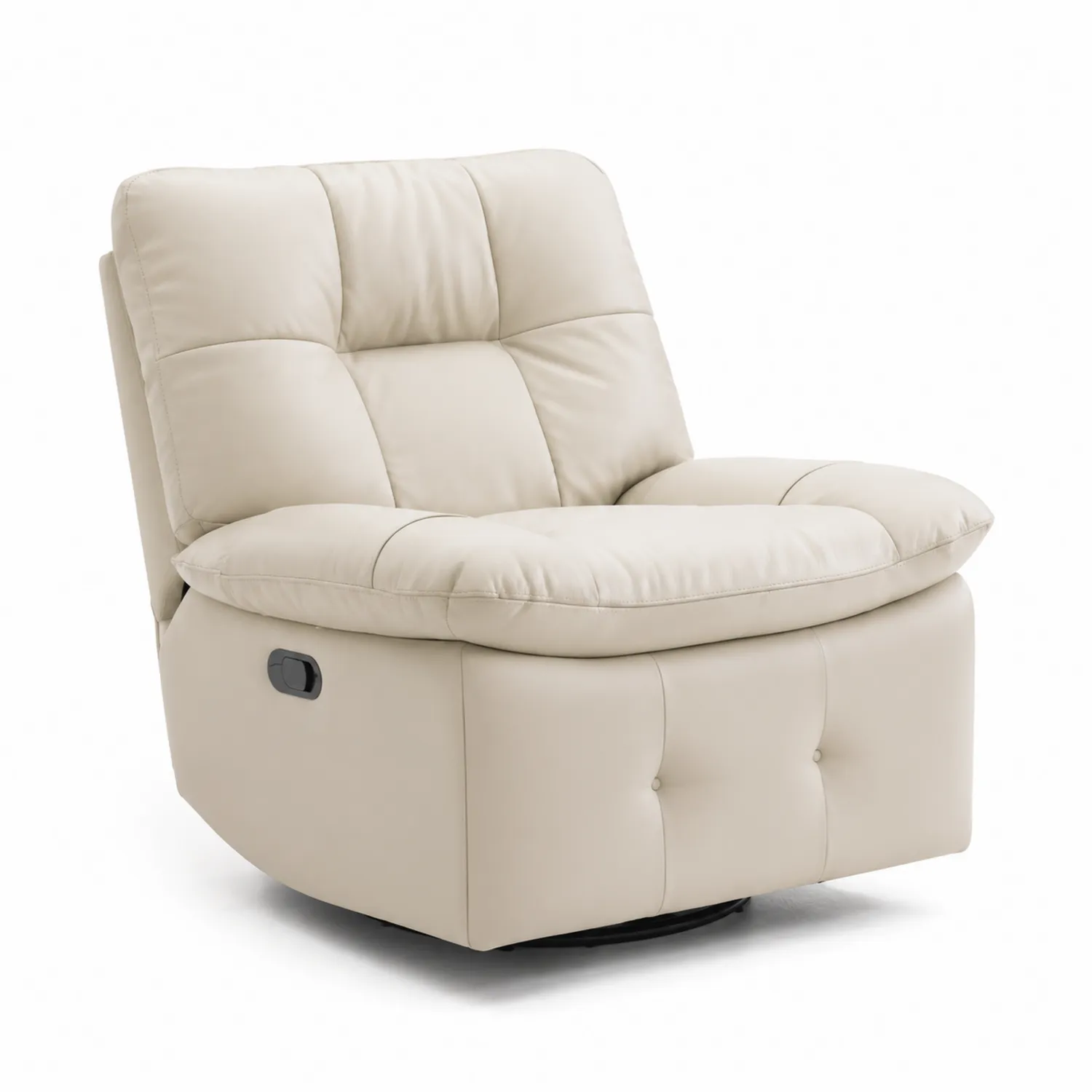 Poltrona reclinabile in pelle sintetica beige con funzione girevole-Veltidorin