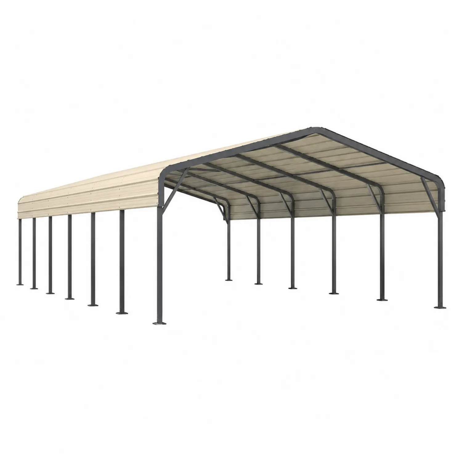 Garage in Metallo con Tetto Beige-Veltidorin