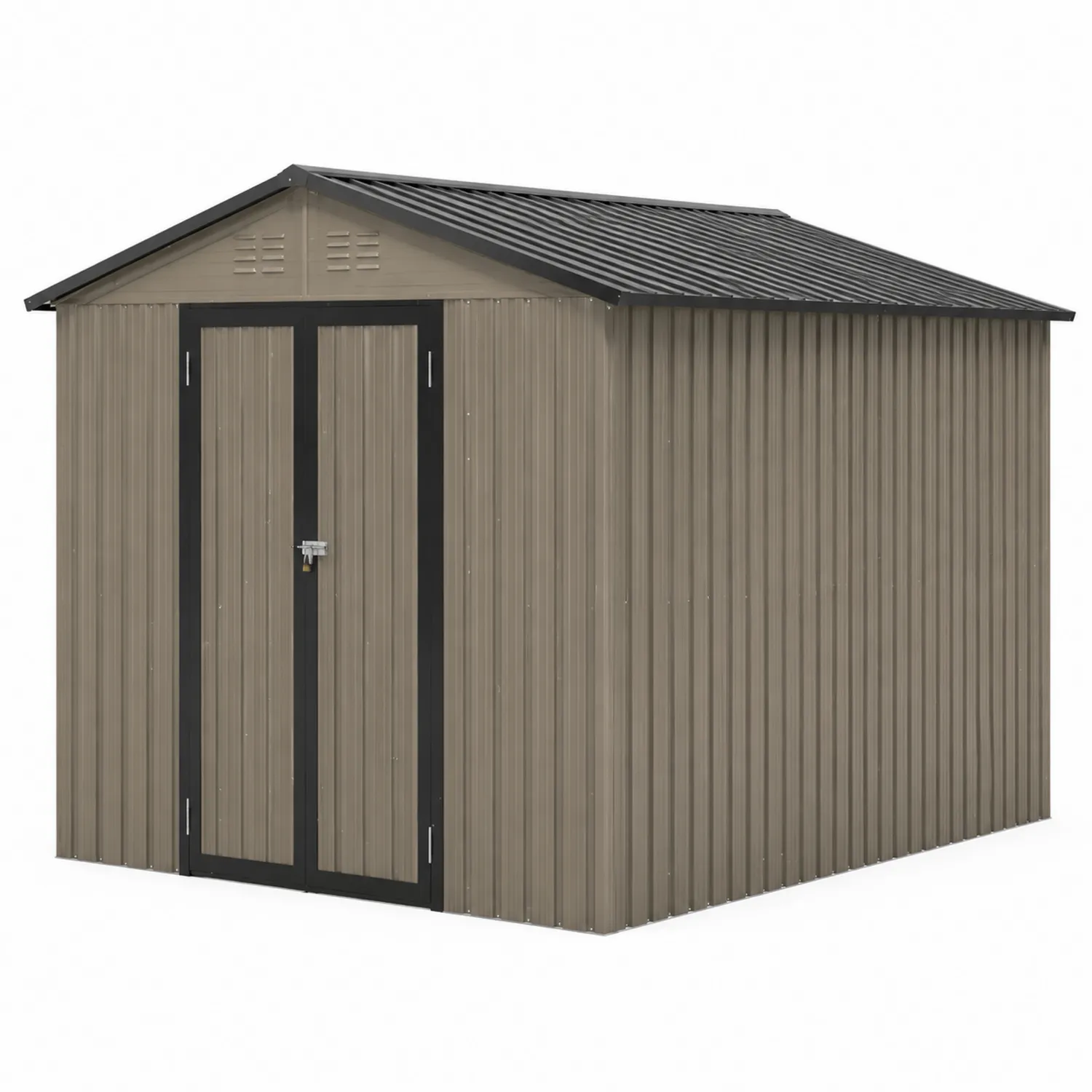 Capanno in metallo con tetto a due falde 326x246x204 cm-Veltidorin