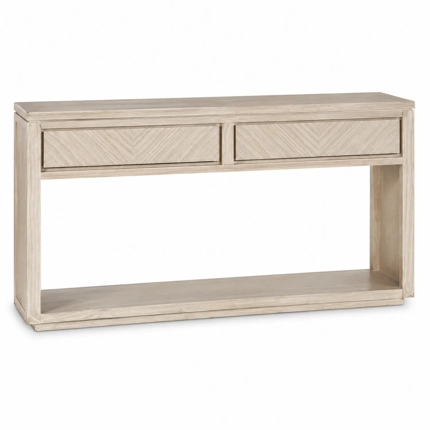 Consolle in Legno Massello con 2 Cassetti Beige 120x30x80 cm-Veltidorin