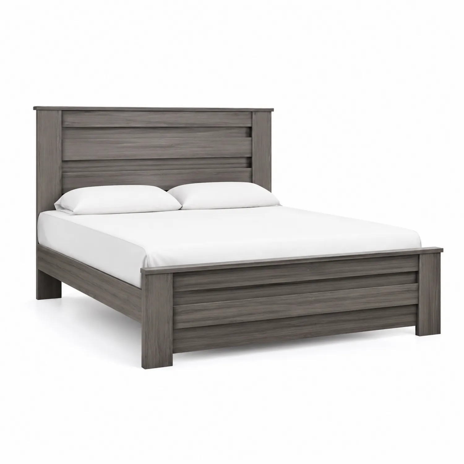 Letto matrimoniale in legno massello grigio 200x160 cm-Veltidorin