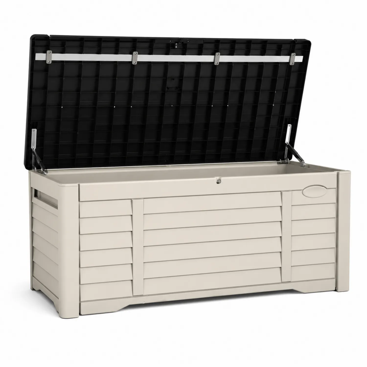 Baule portaoggetti in plastica 120x45x60 cm Beige-Veltidorin