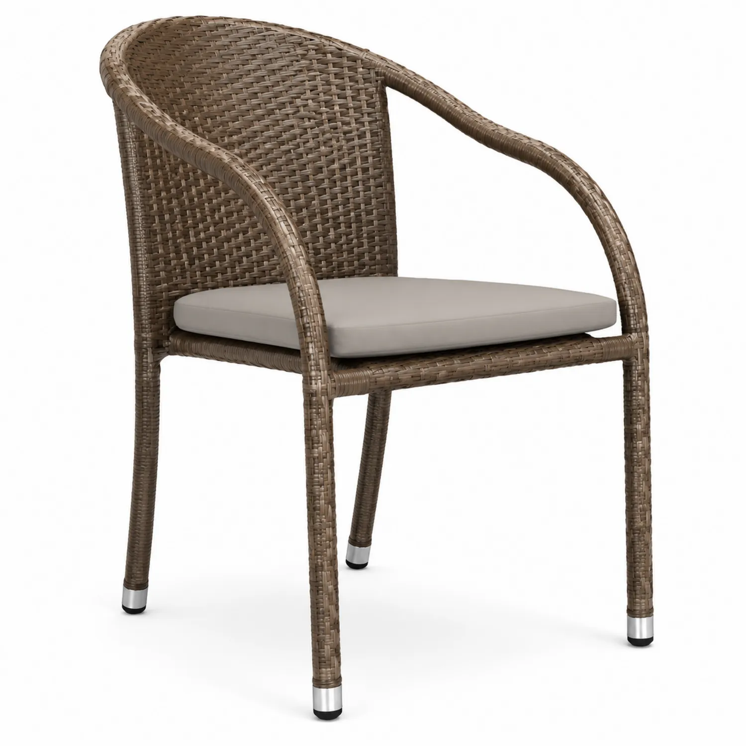 Sedia in Rattan Sintetico con Cuscino Grigio-Veltidorin