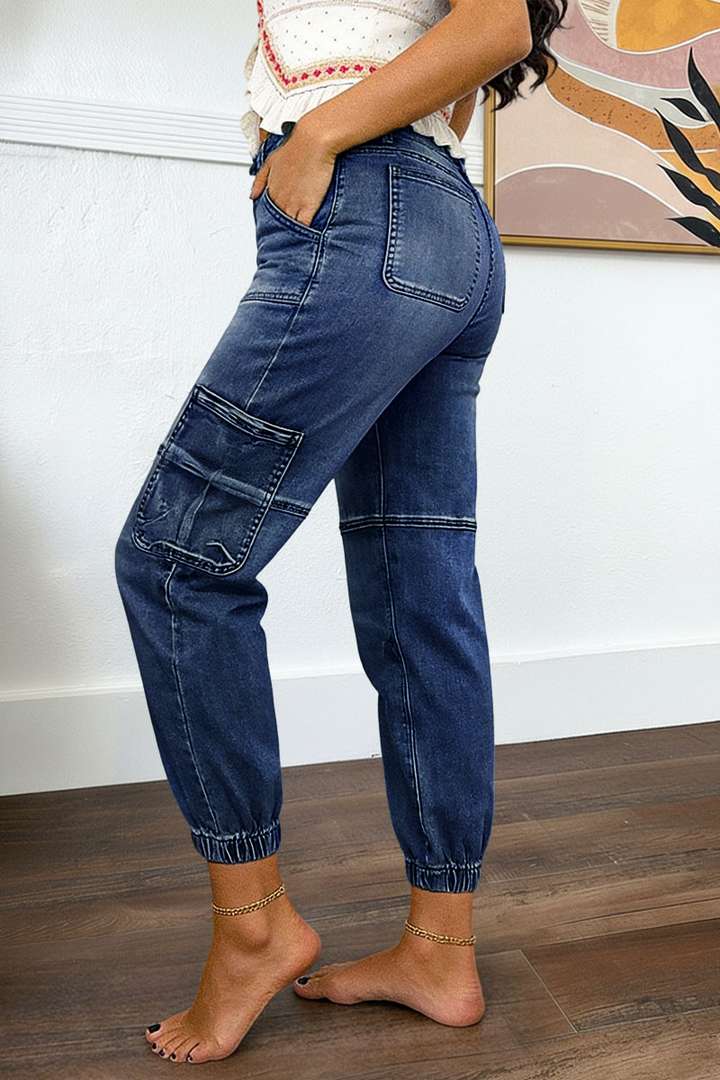 Multi Pocket Button Fly Mid Rise Straight Leg Jeans Without Belt gallery 11