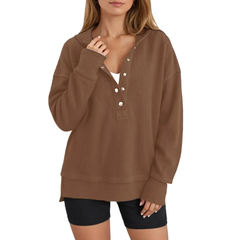 Womens Fashion V Neck Sweatshirt