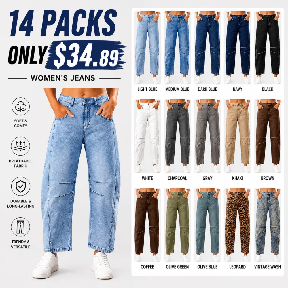8 PACK Trendy High Waist Wide Leg Jeans – Summer Must-Have!
