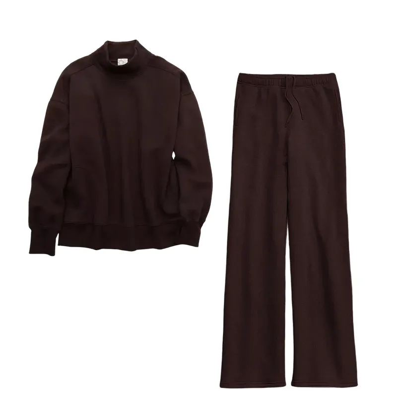 6-Color 6-Set - $26.9 Cloud Fleece Oversized Mockneck Sweatshirt+Barrel Sweatpant Matching Sets