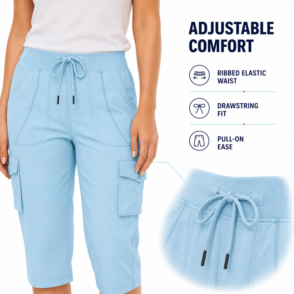Adjustable drawstring waist detail