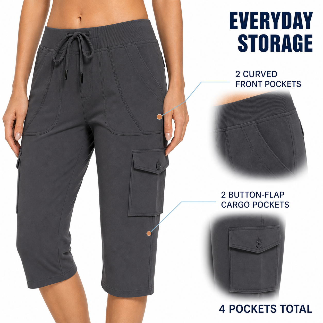 Button-flap cargo pocket detail
