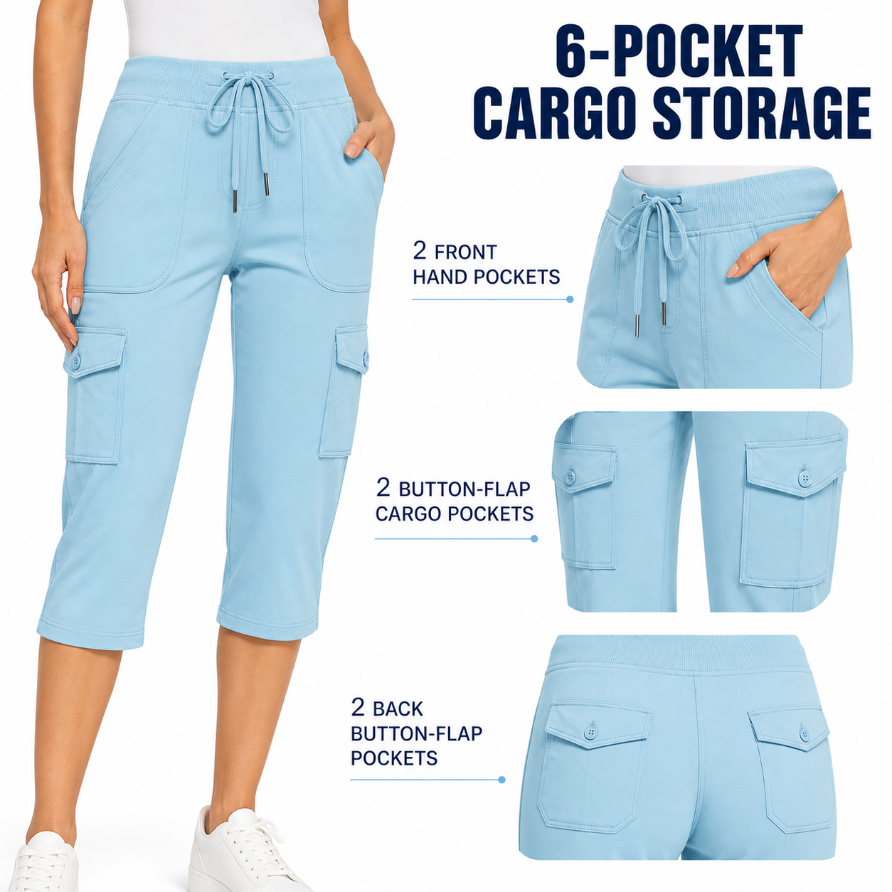 Button-flap cargo pocket detail