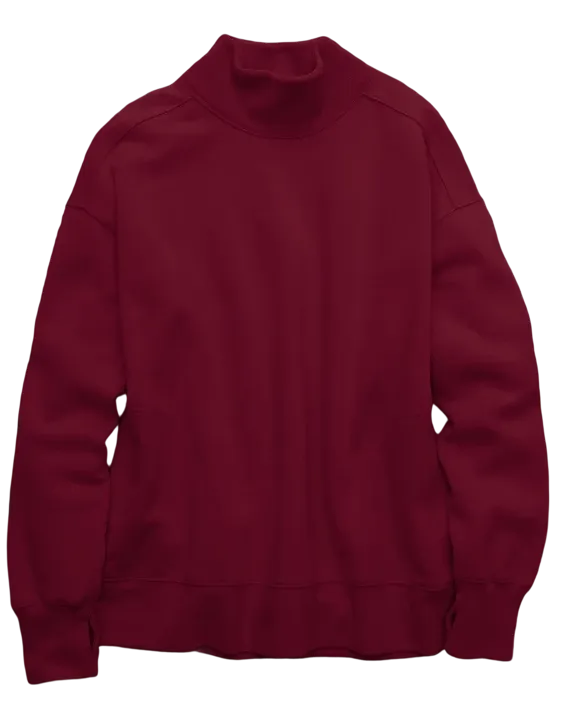 6-Color 6-Set - $26.9 Cloud Fleece Oversized Mockneck Sweatshirt+Barrel Sweatpant Matching Sets