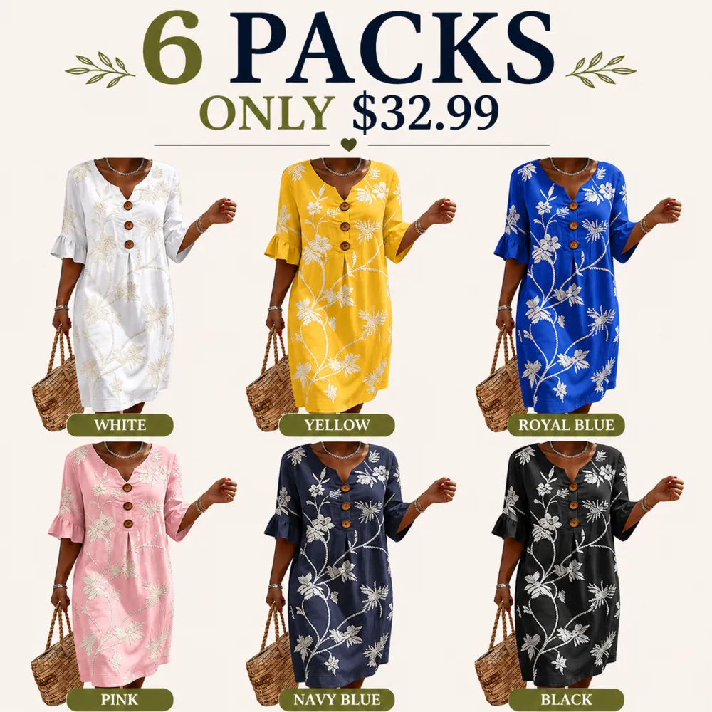 Women’s Cotton Linen Dress- Casual Summer Dress