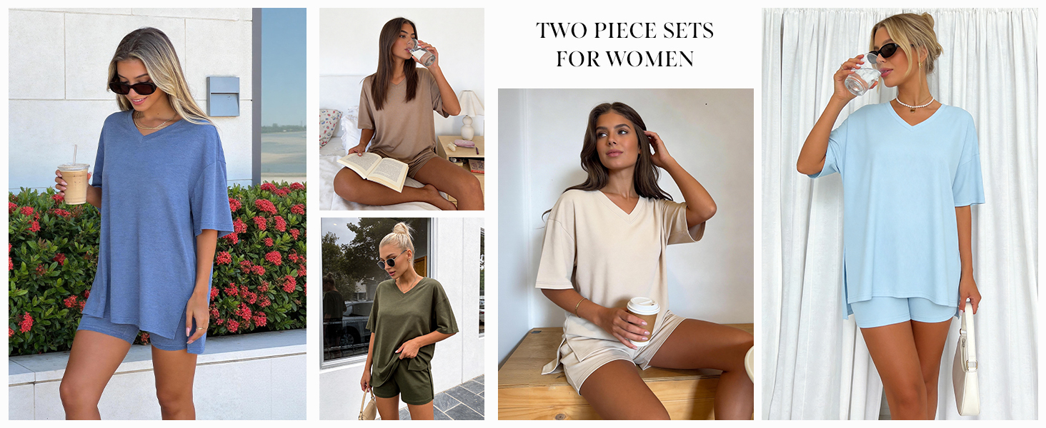 womens two piece outfits summer; lounge sets for women; matching sets women clothing