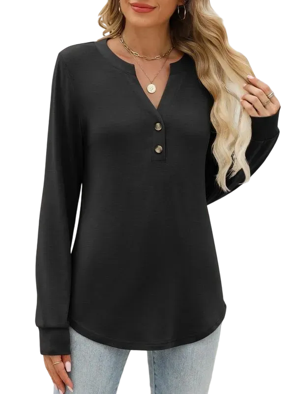 Women's 2025 Trendy Fall Henley Top