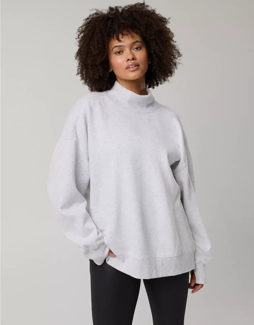 6-Color 6-Set - $26.9 Cloud Fleece Oversized Mockneck Sweatshirt+Barrel Sweatpant Matching Sets