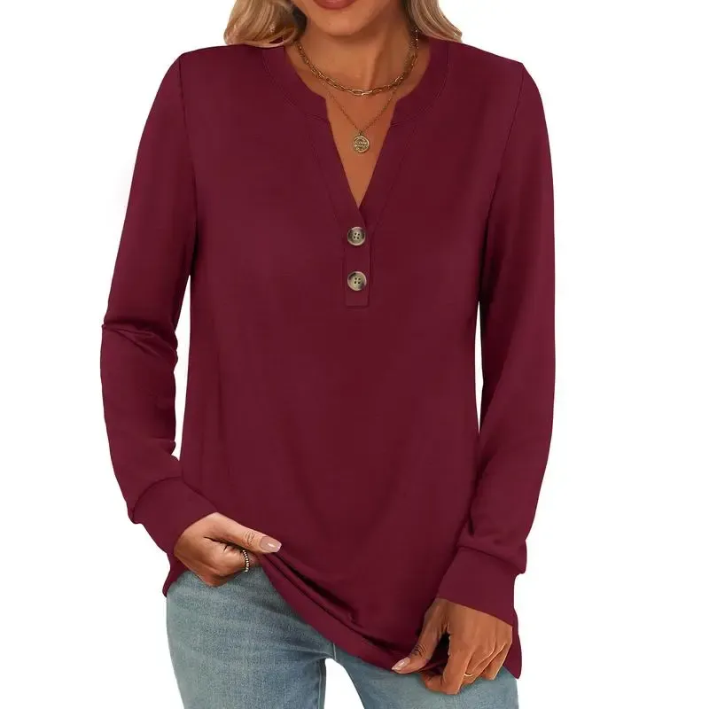 Women's 2025 Trendy Fall Henley Top