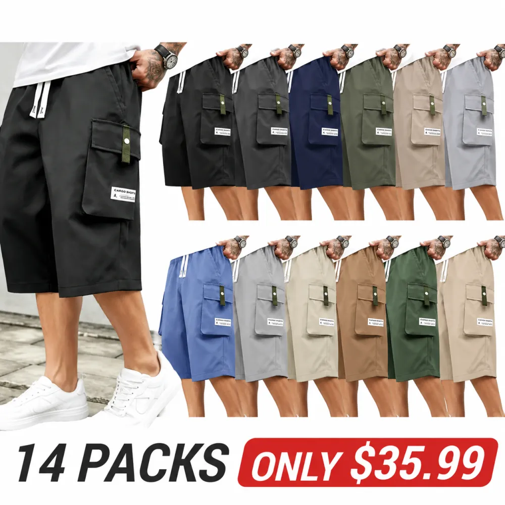 8-Pack Tactical Cargo Shorts for Men