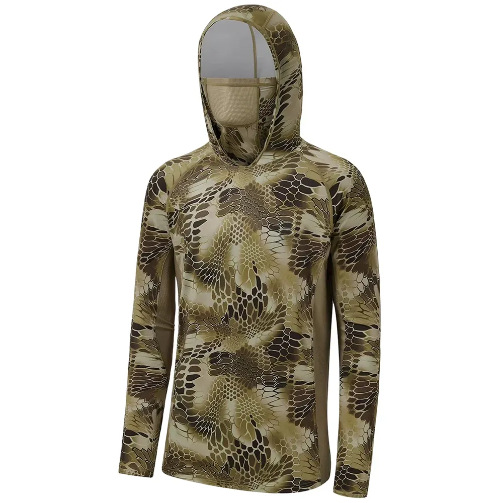 Men's UPF 50+ Camo Hoodie Shirt