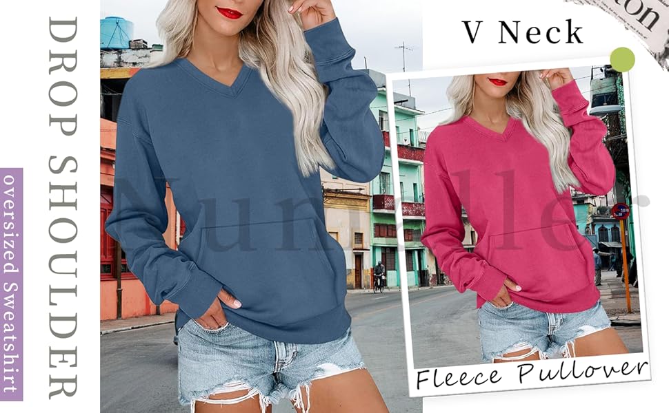 V Neck Sweatshirt Women