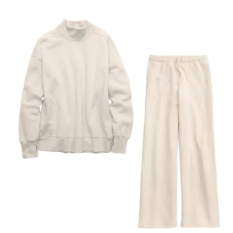 6-Color 6-Set - $26.9 Cloud Fleece Oversized Mockneck Sweatshirt+Barrel Sweatpant Matching Sets