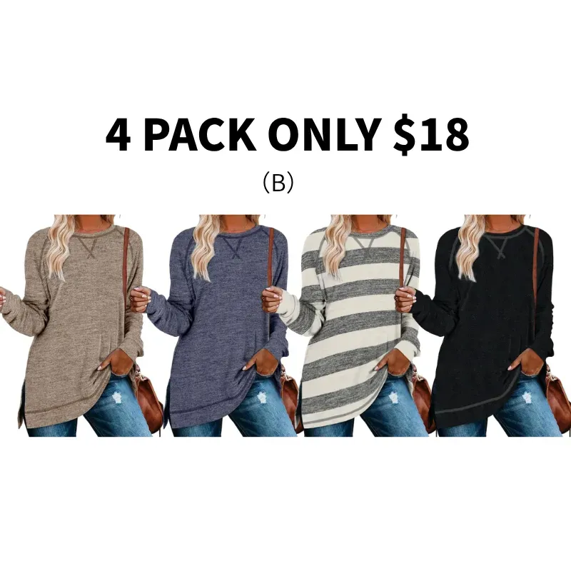 Women's belted top, long-sleeved shirt