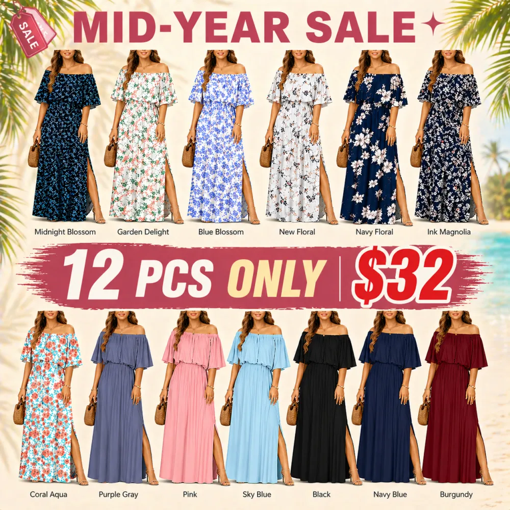 [XS-6XL]Casual Summer Maxi Dress for Beach & Vacation