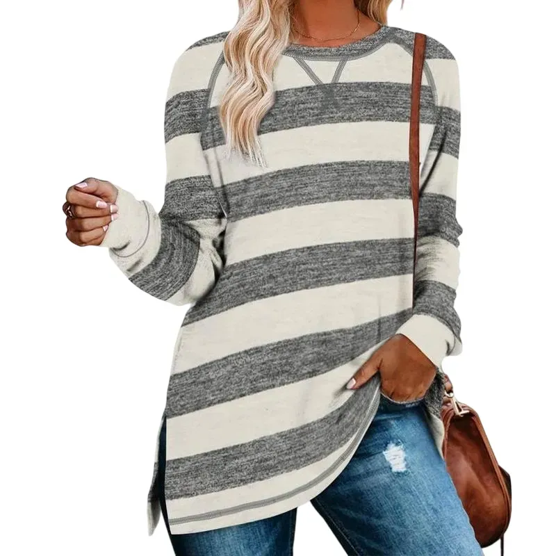 Women's belted top, long-sleeved shirt