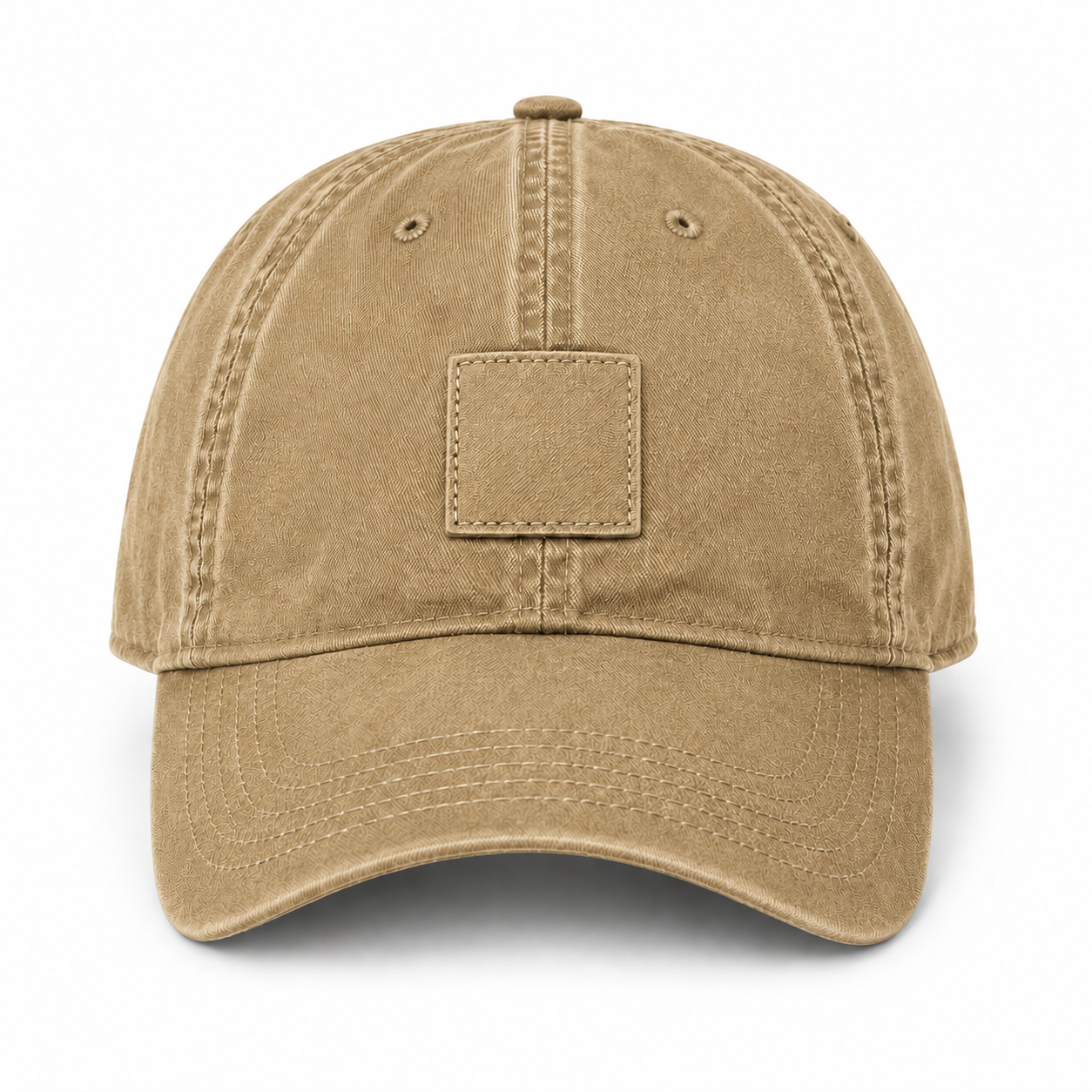Stone Khaki adjustable baseball cap front view