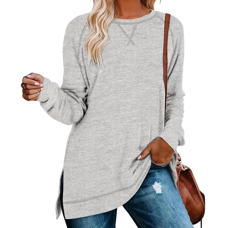 Women's belted top, long-sleeved shirt