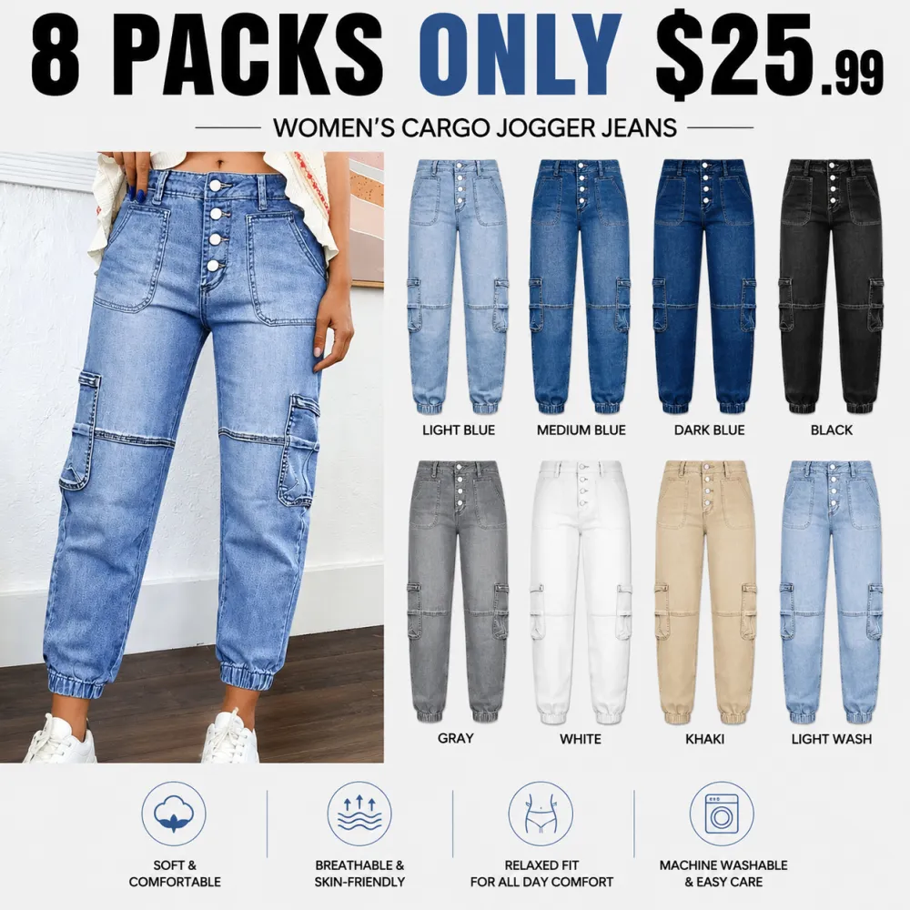 8 PACK Multi Pocket Button Fly Jeans – Utility Street Style